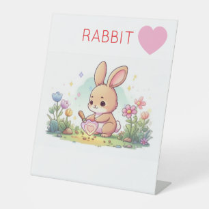 Rabbit design pedestal sign