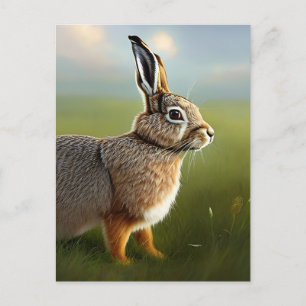rabbit digital art postcard