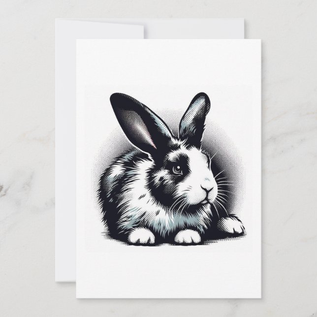 rabbit drawing invitation (Front)