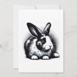 rabbit drawing invitation