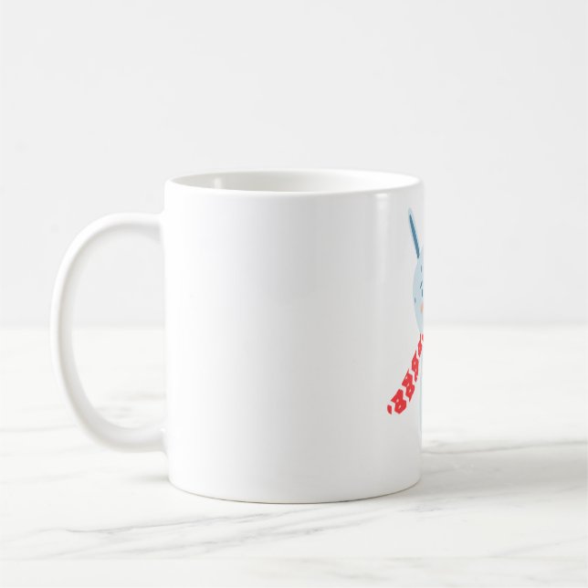 Rabbit drums coffee mug (Left)