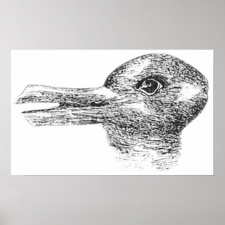 Rabbit Duck illusion Is it a Rabbit or is it a Duc Poster
