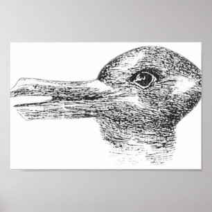 Rabbit Duck illusion Is it a Rabbit or is it a Duc Poster