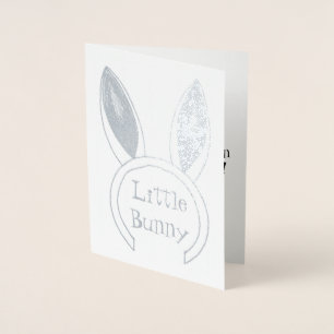Rabbit Ears Little Bunny Congratulations New Baby Foil Card