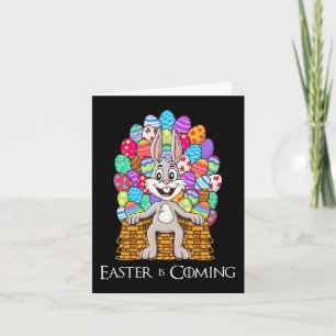 Rabbit Easter Basket Egg Throne Fun Boys Girls Kid Card