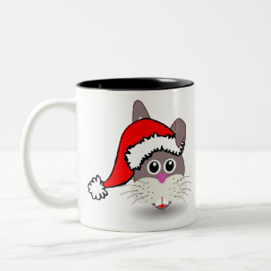 Rabbit Easter Bunny Animal Christmas Santa Claus Two-Tone Coffee Mug