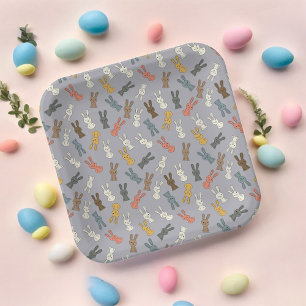 Rabbit Easter Bunny Cartoon Paper Plate