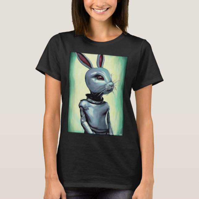Rabbit Easter Bunny Cyber Future Sci Fi Animal  2 T-Shirt (Front)
