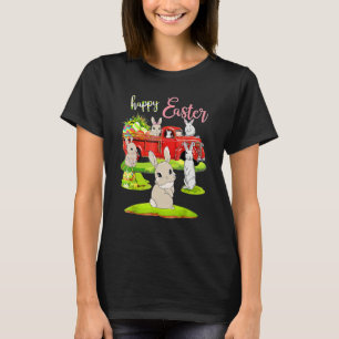 Rabbit Easter Day Riding Red Truck Funny Love Bunn T-Shirt