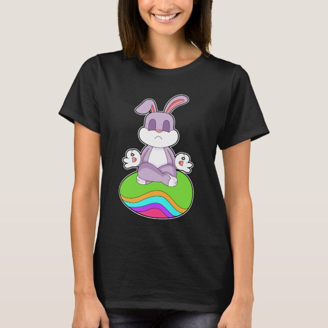 Rabbit Easter Easter egg Meditation T-Shirt (Front)