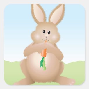 Rabbit Eating A Carrot Stickers