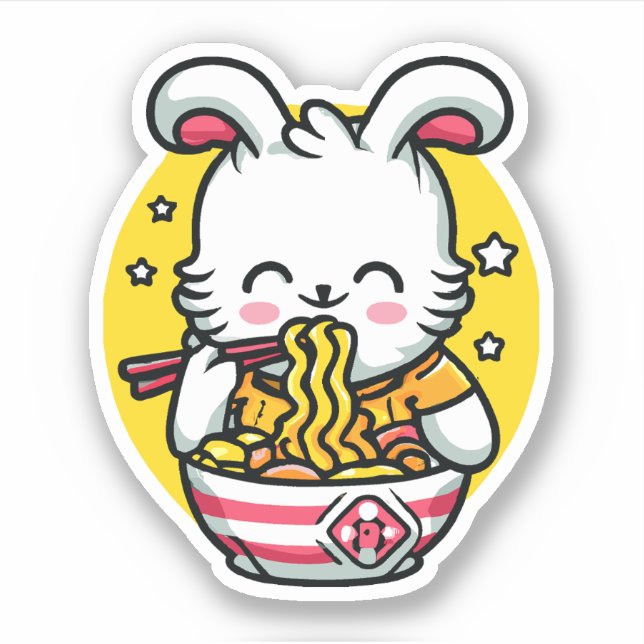 Rabbit Eating Ramen 01 (Front)
