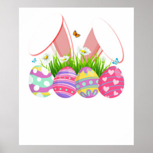 rabbit egg, retro, vintage poster