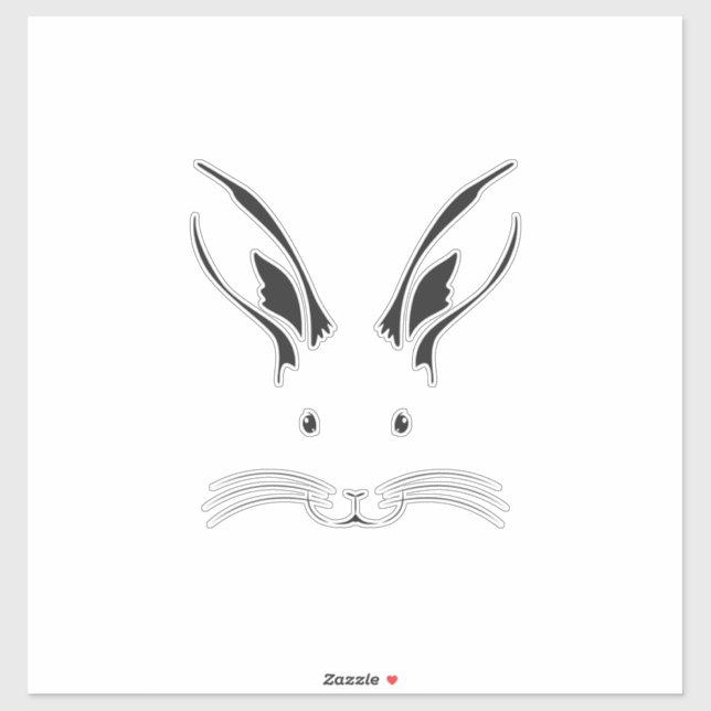 Rabbit Face Silhouette (Sheet)