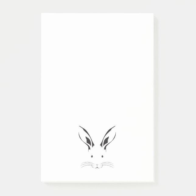 Rabbit Face Silhouette Post-it Notes (Front)