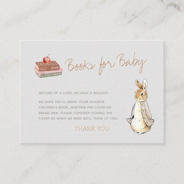 Rabbit Fall Elements Baby Shower Enclosure Card (Front)