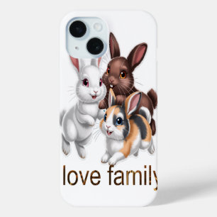 Rabbit family iPhone 15 case