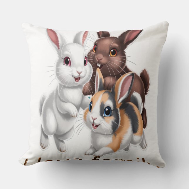 Rabbit family  cushion (Front)
