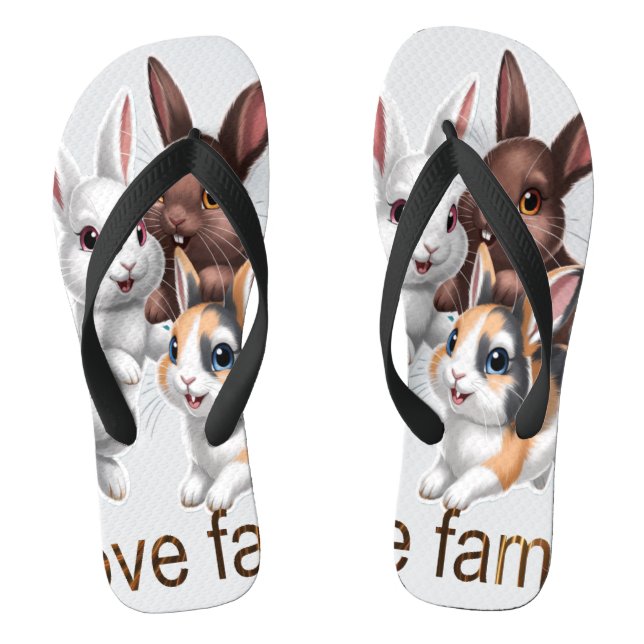 Rabbit family  flip flops (Footbed)