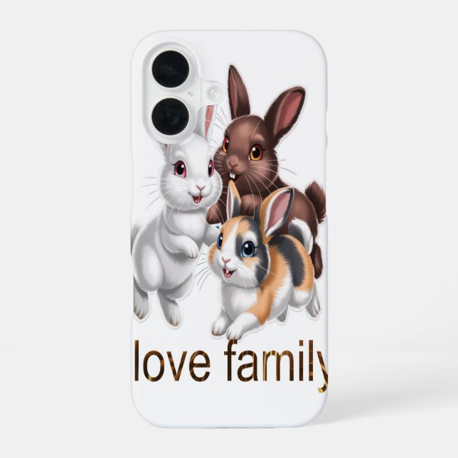 Rabbit family  iPhone 16 case (Back)