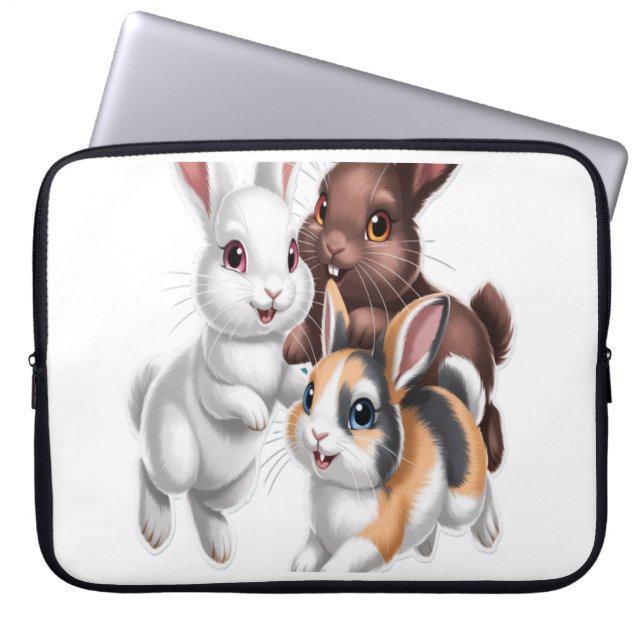 Rabbit family  laptop sleeve (Front)