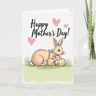 Rabbit Family Mothers Day Card
