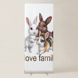 Rabbit family retractable banner