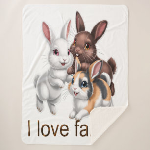 Rabbit family sherpa blanket