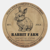 Rabbit Farming Vintage Labels Sticker