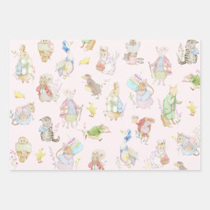 Rabbit First Birthday Wrapping Paper Sheet