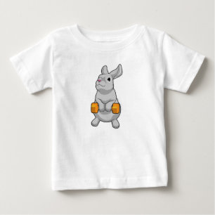 Rabbit Fitness Dumbbell Baby T-Shirt