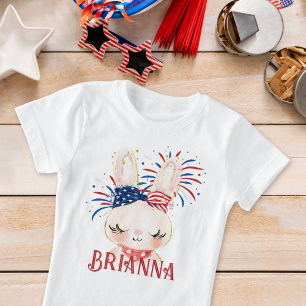 Rabbit Flag Hair Tie and Fireworks Personalised  T-Shirt