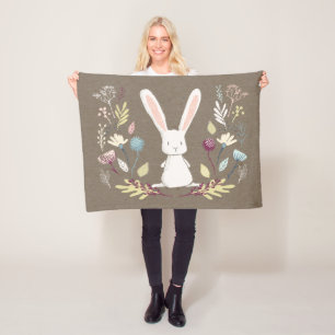 Rabbit Fleece Baby Blanket - Little Bunny