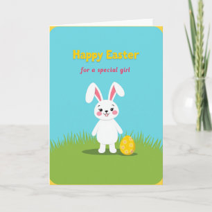 Rabbit Floral Pattern Spring Card