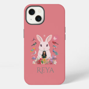 Rabbit, Flowers & Birds Personalized Design iPhone 13 Case