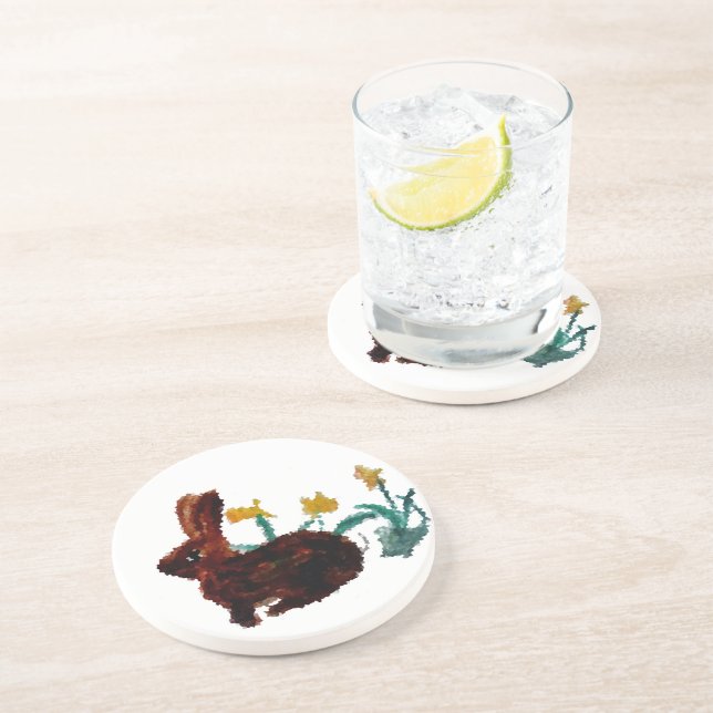 Rabbit Flowers Nature Coaster (Side)