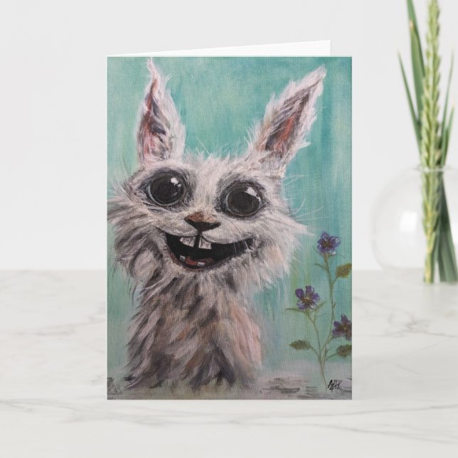 Rabbit Folded Greeting Card (Front)