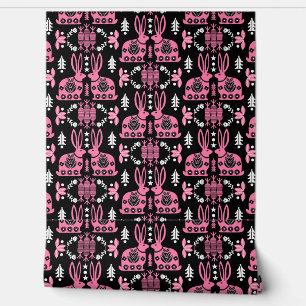 Rabbit Folk Art Home Decor Wallpaper
