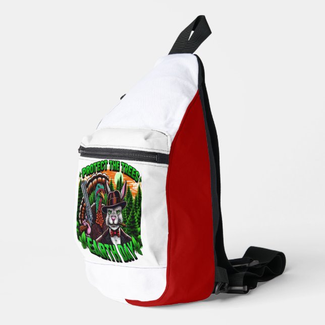 Rabbit Fury: Stylish Cat With Gun Sling Bag (Right Corner)