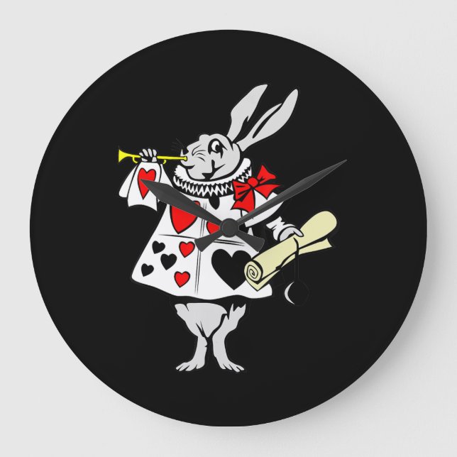 Rabbit Gift | Alice In Wonderland Rabbit Large Clock (Front)