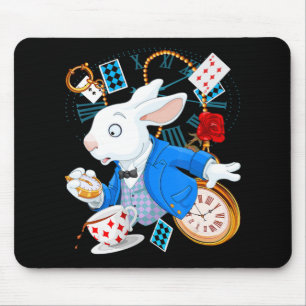 Rabbit Gift   Alice In Wonderland  - White Rabbit Mouse Mat