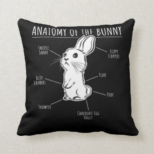 Rabbit Gift  Anatomy Of Bunny Cute Rabbit Pet Love Cushion
