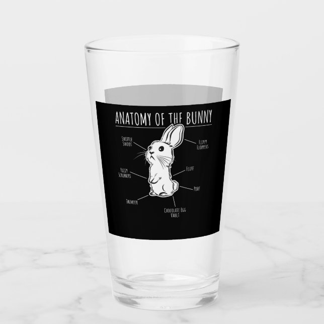 Rabbit Gift |Anatomy Of Bunny Cute Rabbit Pet Love Glass (Front)