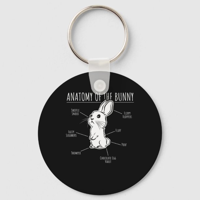 Rabbit Gift |Anatomy Of Bunny Cute Rabbit Pet Love Key Ring (Front)