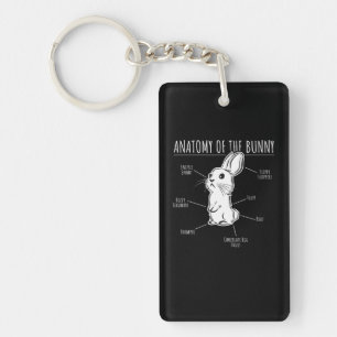 Rabbit Gift  Anatomy Of Bunny Cute Rabbit Pet Love Key Ring