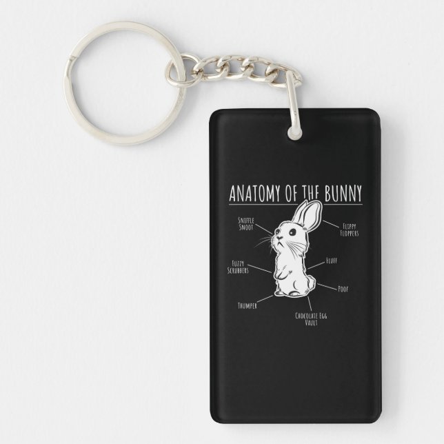 Rabbit Gift |Anatomy Of Bunny Cute Rabbit Pet Love Key Ring (Front)