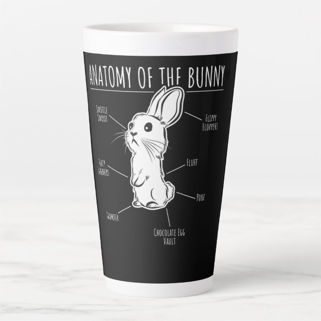 Rabbit Gift |Anatomy Of Bunny Cute Rabbit Pet Love Latte Mug (Front)