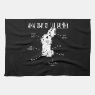 Rabbit Gift  Anatomy Of Bunny Cute Rabbit Pet Love Tea Towel
