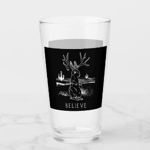Rabbit Gift Believe Jackalope Glass