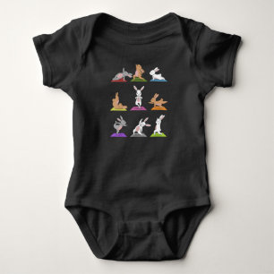 Rabbit Gift Bunny Yoga In Yoga Poses Sports Baby Bodysuit